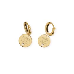 Kolczyki LOVE Pozłacane z Angielskim Zapięciem