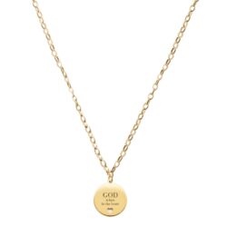 Naszyjnik LOVE z Małym Medalikiem Pozłacany na Łańcuszku do zawieszek