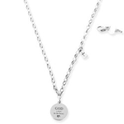 Naszyjnik LOVE z Małym Medalikiem Srebrny na Łańcuszku do zawieszek