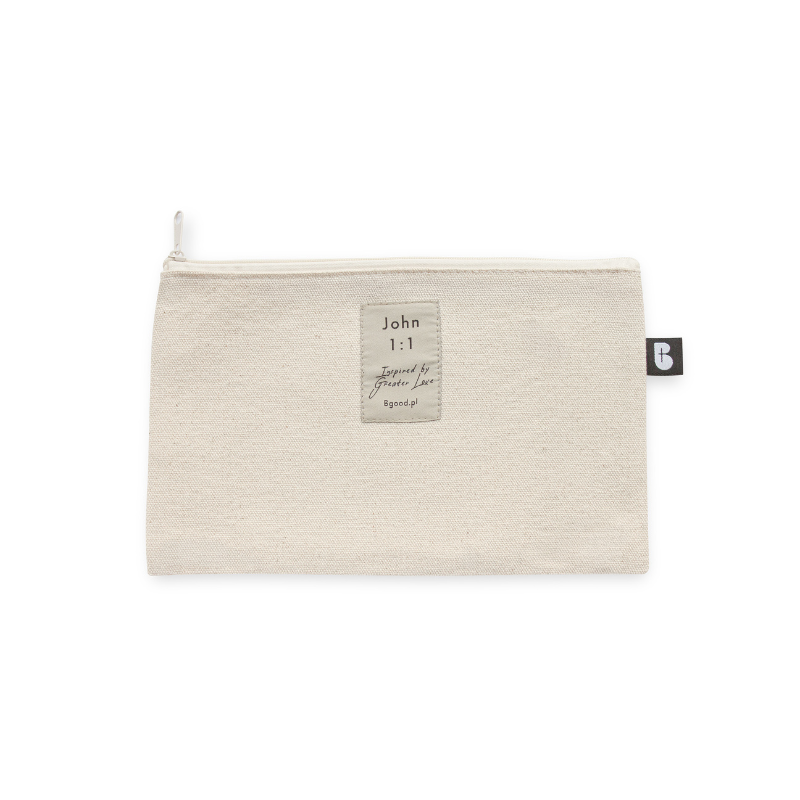 Etui na Biblię z bawełny organicznej, naturalny kolor, zamek błyskawiczny
